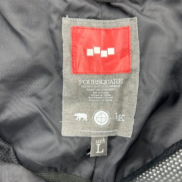 FOURSQUARE 10K Snowboard Pants Men Size Large L Black Ski Snow Pant Water Resist - Picture 5 of 16